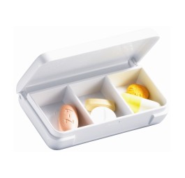 SAHAG pilulier journalier 6.5x3.5cm blanc 3 cases
