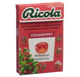 RICOLA cranberry bonbons ss av stevia box 50 g