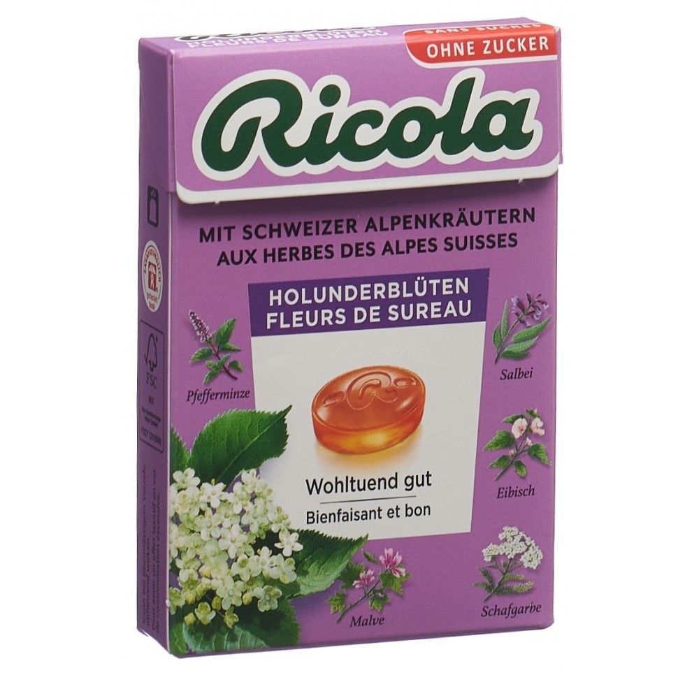 RICOLA fleurs sureau bonbons ss av stevia box 50 g