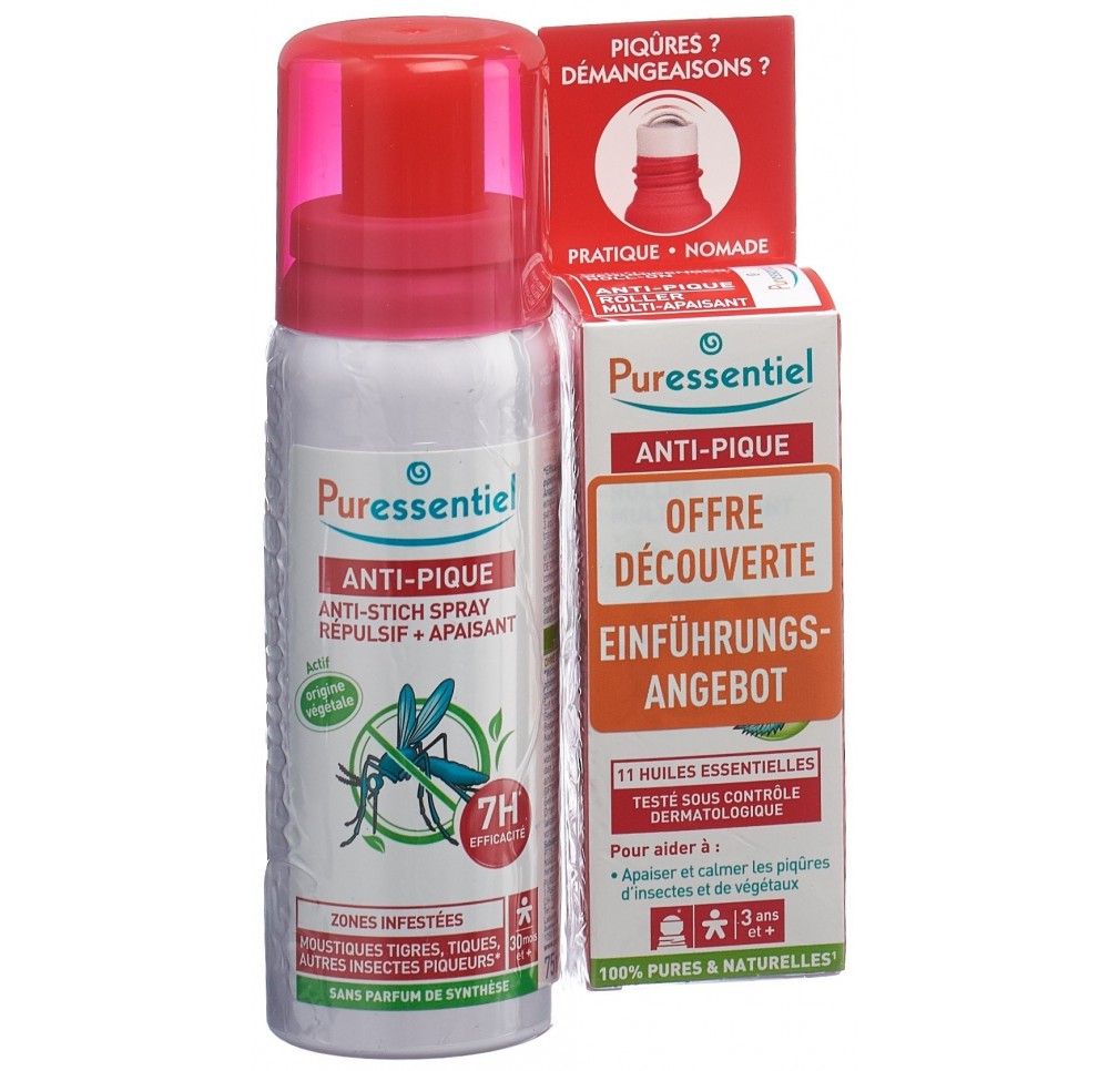 PURESSENTIEL offre spray adulte + roll anti-pique