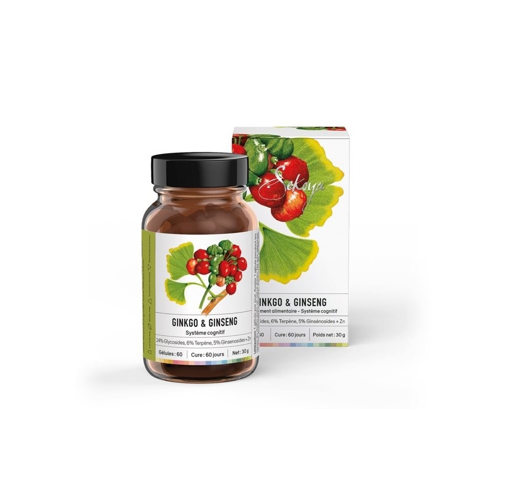 SEKOYA Ginkgo biloba & Ginseng gélules fl 60 pce