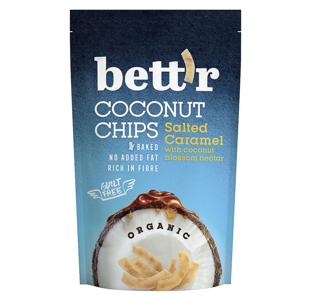 BETT'R Coconut Chips Salted Caramel sach 70 g BETT'R Coconut Chips Salted Caramel sach 70 g