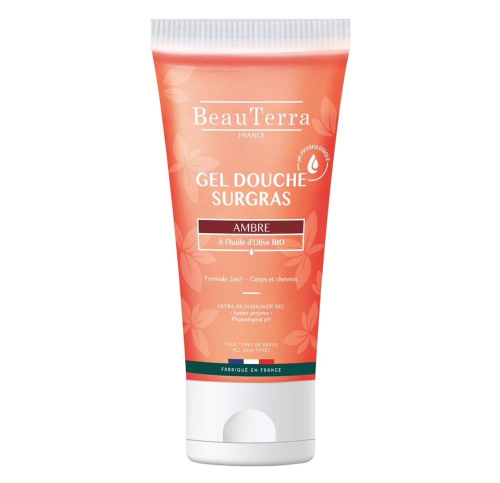 BEAUTERRA gel douche surgras ambre 200 ml