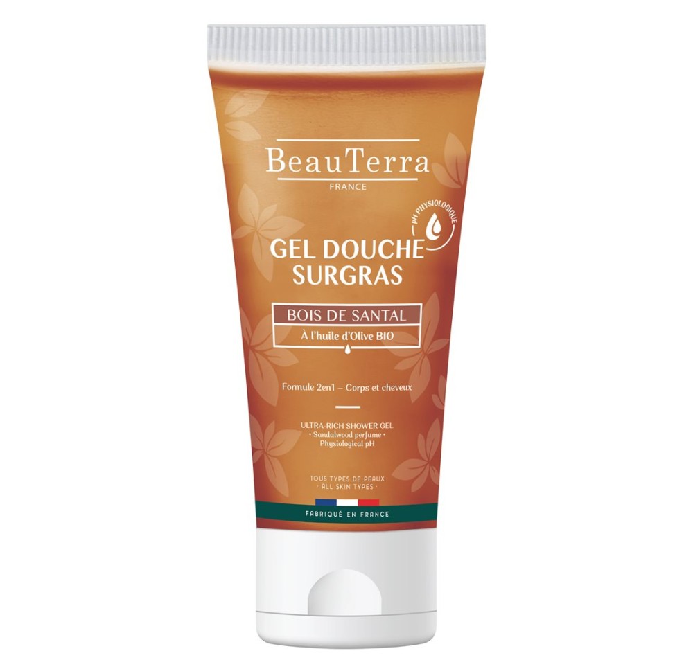 BEAUTERRA gel douche surgras bois santal 200 ml