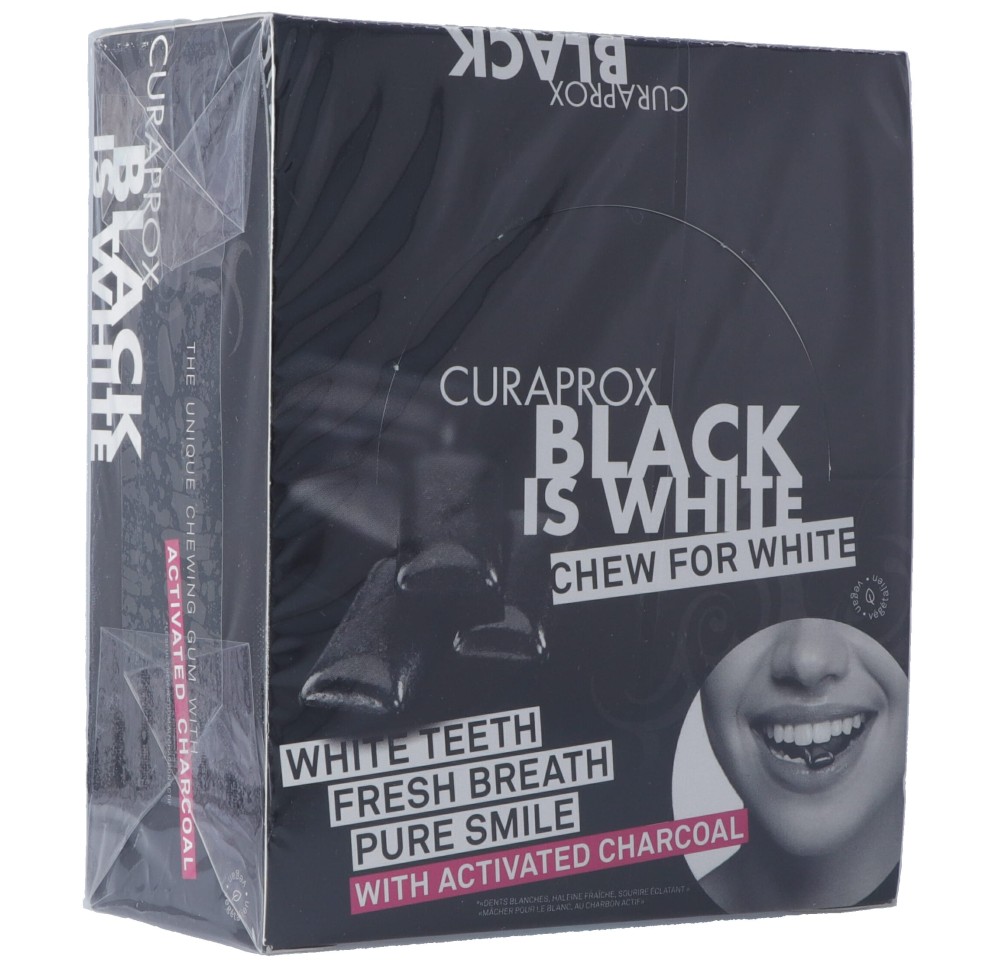 CURAPROX Black is White gomme mâcher Disp 12 Blist