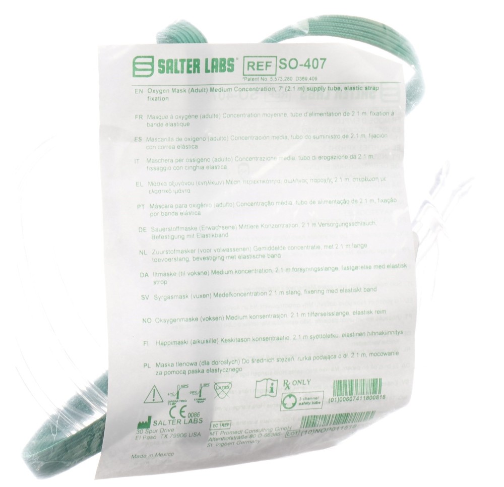 SALTER masque oxygène+tuyau 2.1m