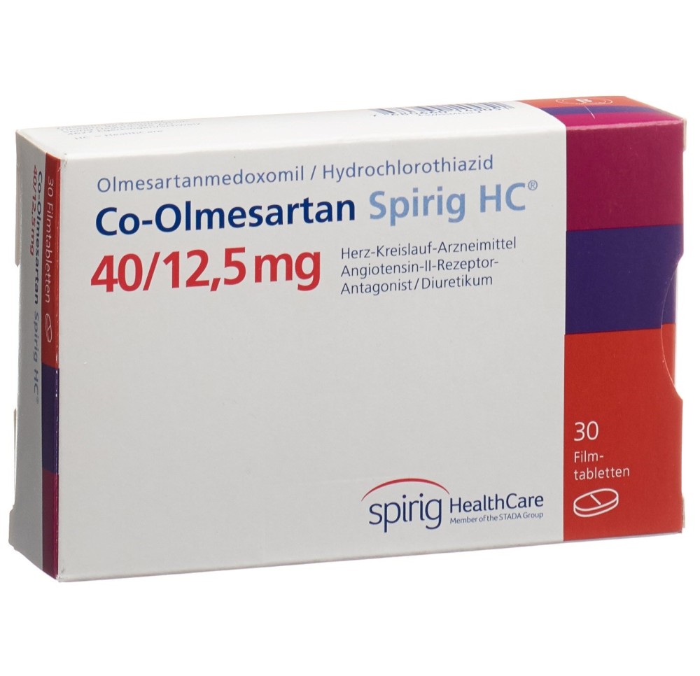 CO-OLMESARTAN Spirig HC cpr pell 40/12.5mg 30 pce CO-OLMESARTAN Spirig HC cpr pell 40/12.5mg 30 pce