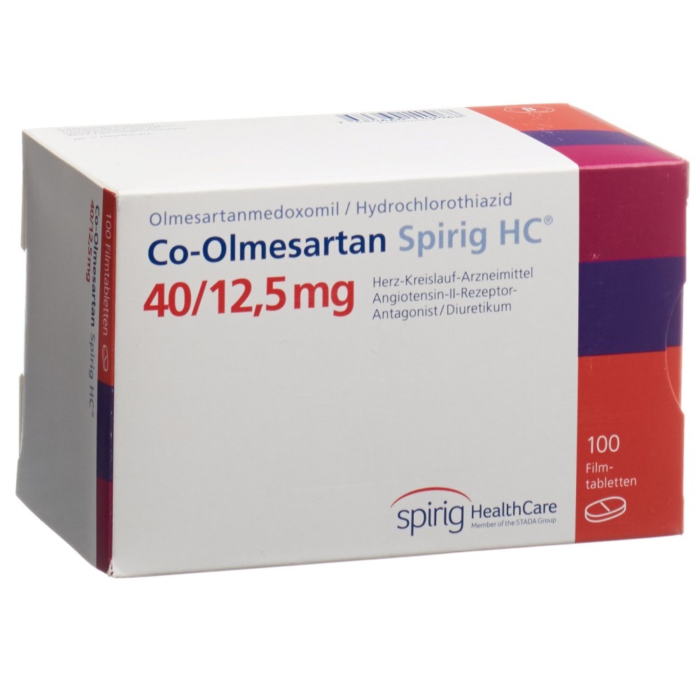 CO-OLMESARTAN Spirig HC cpr pell 40/12.5mg 100 pce CO-OLMESARTAN Spirig HC cpr pell 40/12.5mg 100 pce