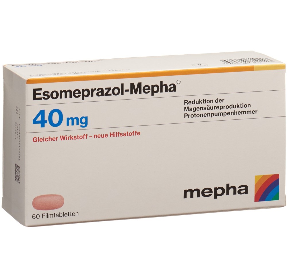 ESOMEPRAZOL Mepha cpr pell 40 mg 60 pce ESOMEPRAZOL Mepha cpr pell 40 mg 60 pce