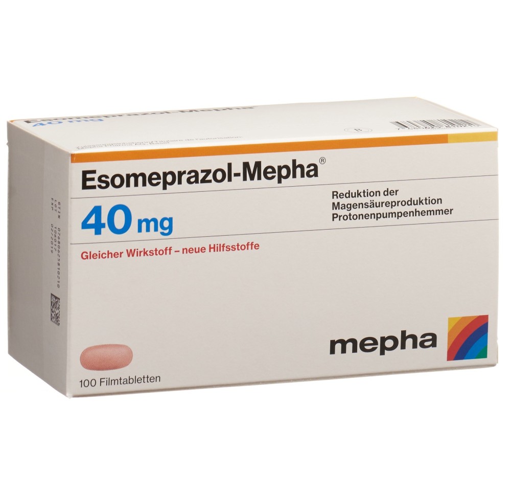 ESOMEPRAZOL Mepha cpr pell 40 mg 100 pce ESOMEPRAZOL Mepha cpr pell 40 mg 100 pce