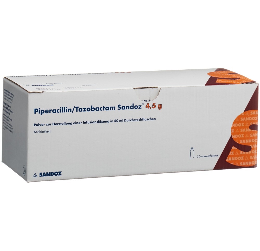 PIPERACILLINE TAZOB. Sandoz 4.5 g 10 flac PIPERACILLINE TAZOB. Sandoz 4.5 g 10 flac