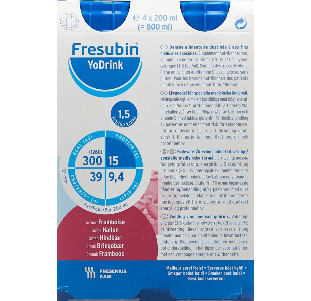 FRESUBIN YoDrink framboise 4 FlatCap 200 ml