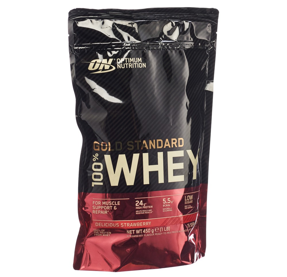 OPTIMUM 100% Whey Gold Std Strawberry sach 450 g OPTIMUM 100% Whey Gold Std Strawberry sach 450 g