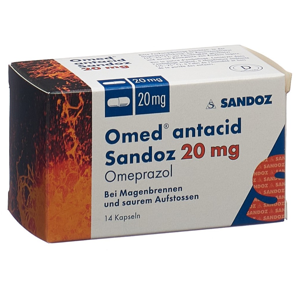 OMED antacid Sandoz caps 20 mg 14 pce OMED antacid Sandoz caps 20 mg 14 pce