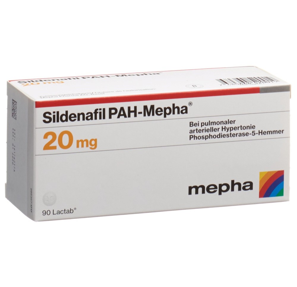 SILDENAFIL PAH-Mepha cpr pell 20 mg 90 pce SILDENAFIL PAH-Mepha cpr pell 20 mg 90 pce