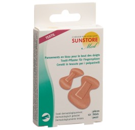 SUN STORE MED pansements tissu bout doigt 12 pce
