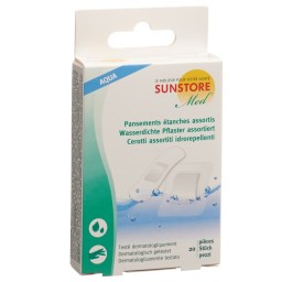 SUN STORE MED pansements étanches assortis 20 pce