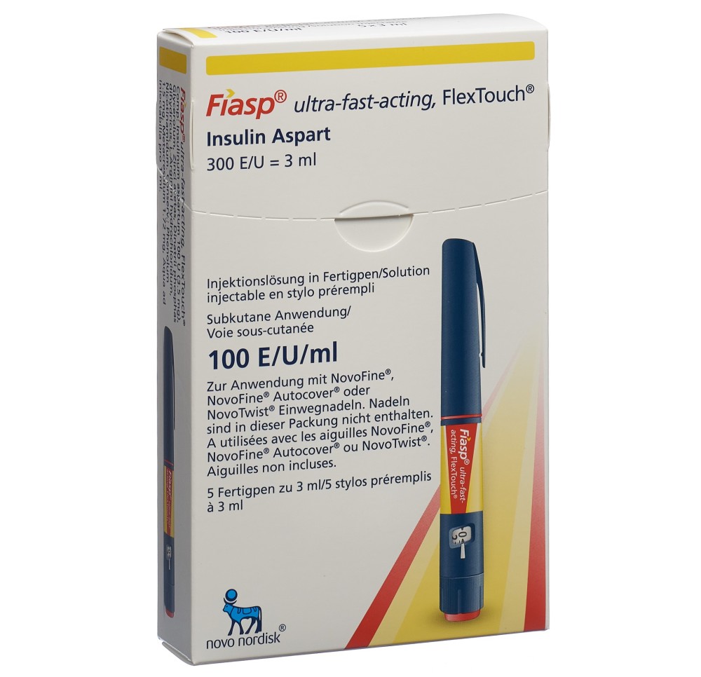 FIASP FlexTouch sol inj 100 U 5 stylo pré 3 ml
