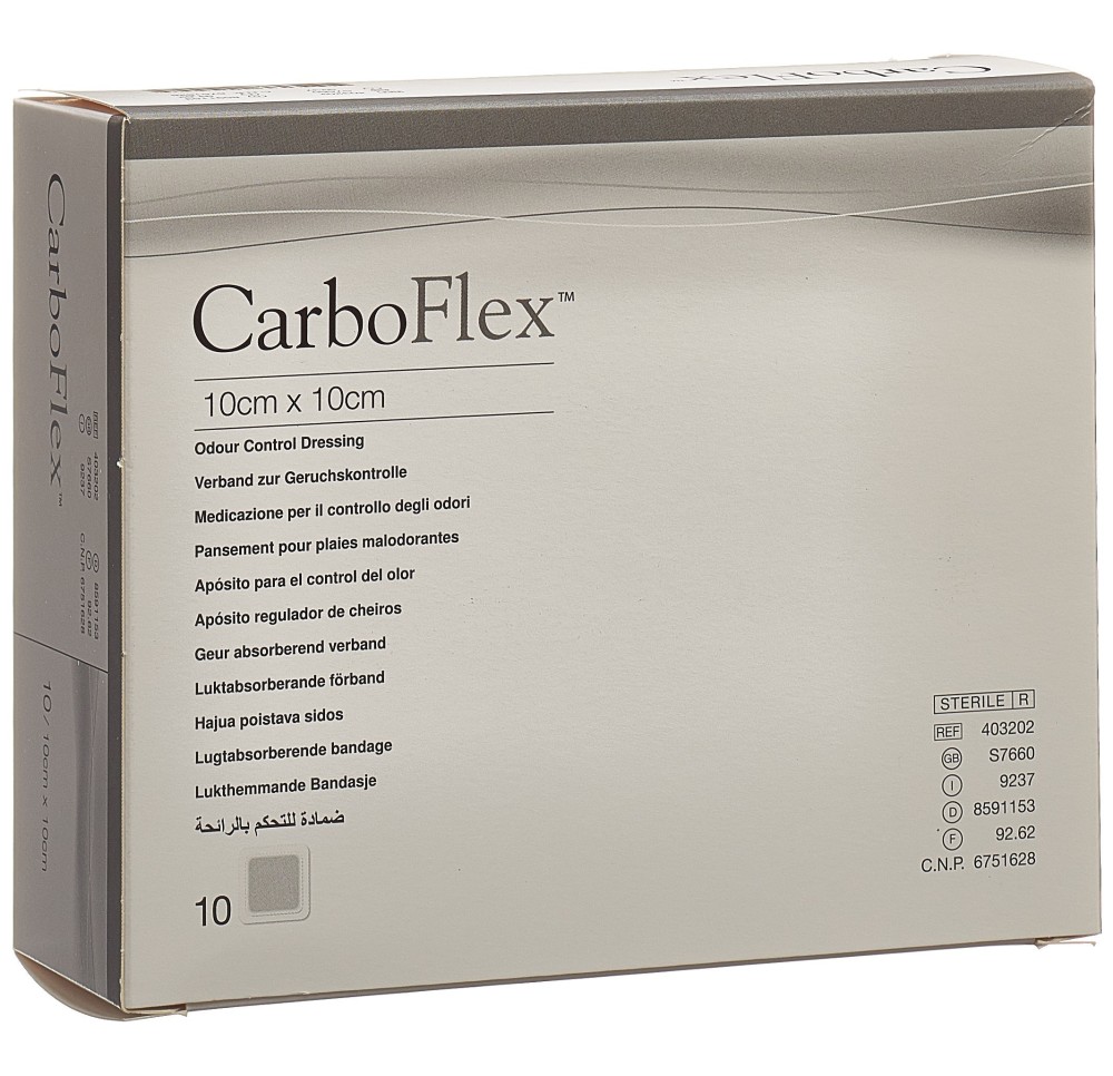CARBOFLEX pansem charbon actif 10x10cm stér 10 pce CARBOFLEX pansem charbon actif 10x10cm stér 10 pce