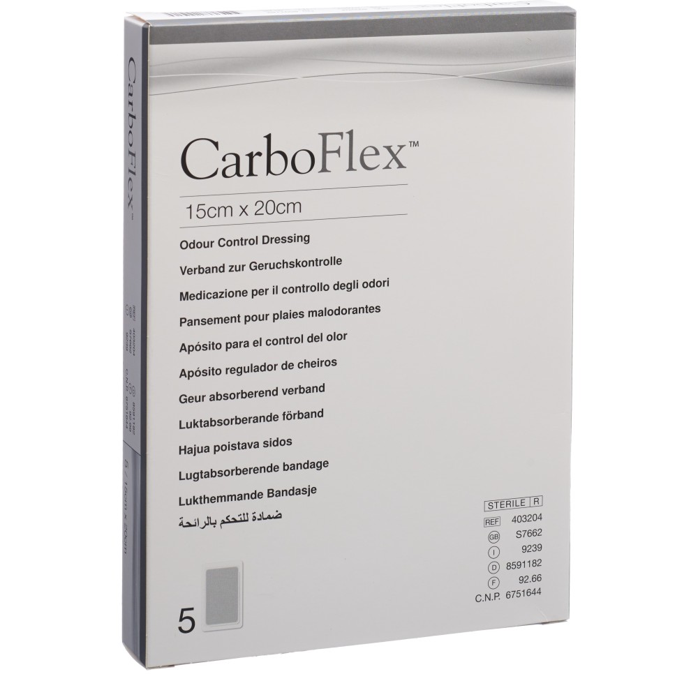 CARBOFLEX pansem charbon actif 15x20cm stér 5 pce CARBOFLEX pansem charbon actif 15x20cm stér 5 pce