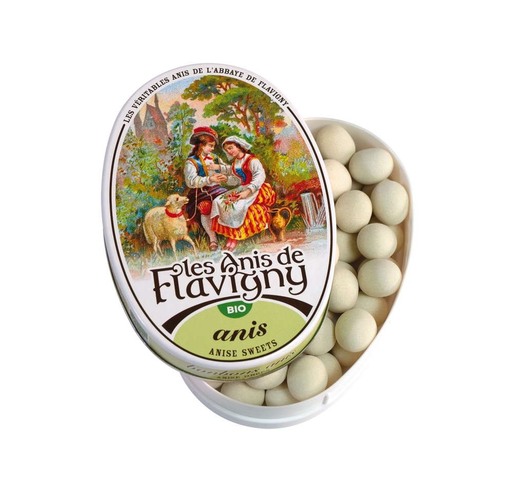 LES ANIS DE FLAVIGNY Bonbons anis bio box 50 g LES ANIS DE FLAVIGNY Bonbons anis bio box 50 g