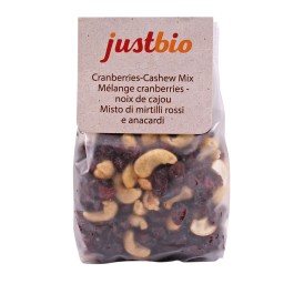 JUSTBIO Mélange cranberries/noix cajou 200 g