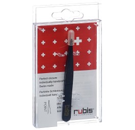 RUBIS pincette pointue noire inox