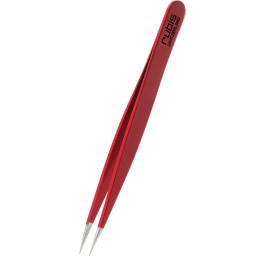 RUBIS pincette pointue rouge inox