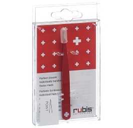 RUBIS pincette croix suisse pointue rouge inox