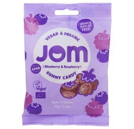 JOM Organic Candy sour blueberry&raspb sach 70 g