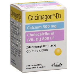 CALCIMAGON D3 cpr croquer 500/800 citron 30 pce