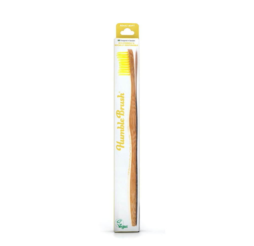 HUMBLE BRUSH Brosse à dents adulte jaune HUMBLE BRUSH Brosse à dents adulte jaune