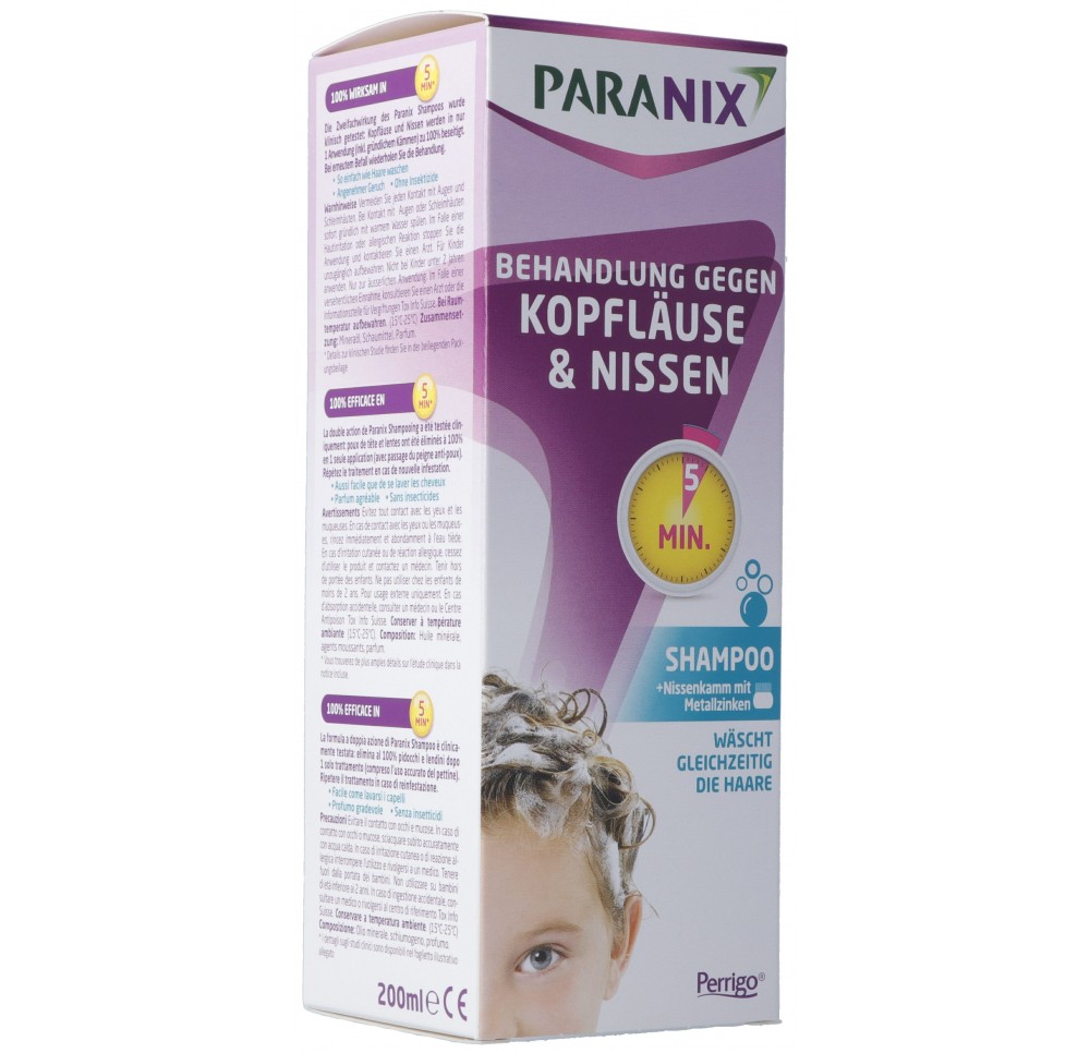 PARANIX 5 minutes shampoo traitant + peigne 200 ml