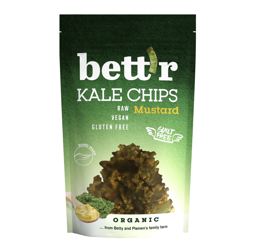BETT'R Kale Chips mustard sach 30 g BETT'R Kale Chips mustard sach 30 g