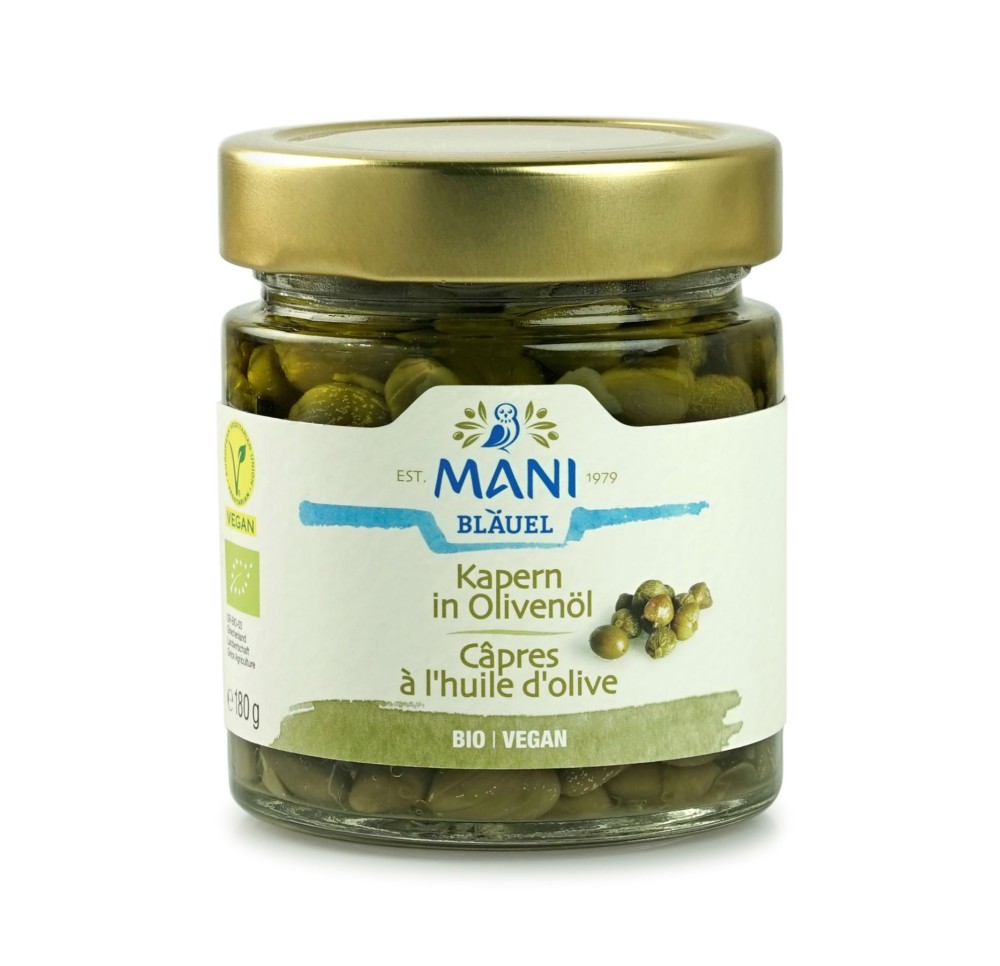 MANI Câpres à l'huile d'olive bio verre 180 g MANI Câpres à l'huile d'olive bio verre 180 g