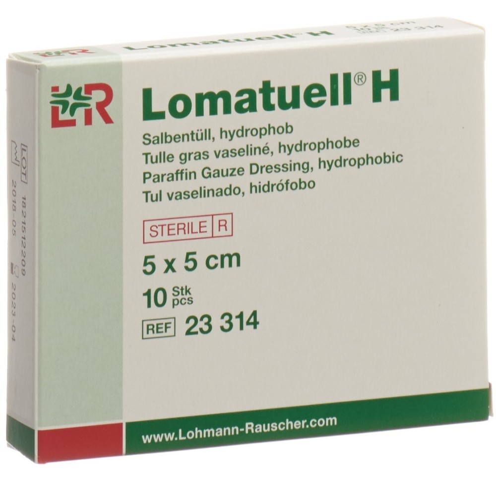LOMATUELL H tulle grasse vaseli 5x5cm st 10 pce LOMATUELL H tulle grasse vaseli 5x5cm st 10 pce