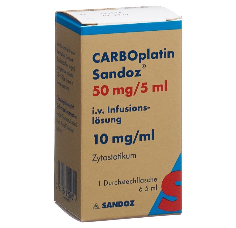 CARBOPLATINE Sandoz sol perf 50 mg/5ml flac CARBOPLATINE Sandoz sol perf 50 mg/5ml flac