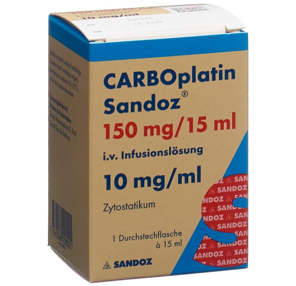 CARBOPLATINE Sandoz sol perf 150 mg/15ml flac CARBOPLATINE Sandoz sol perf 150 mg/15ml flac