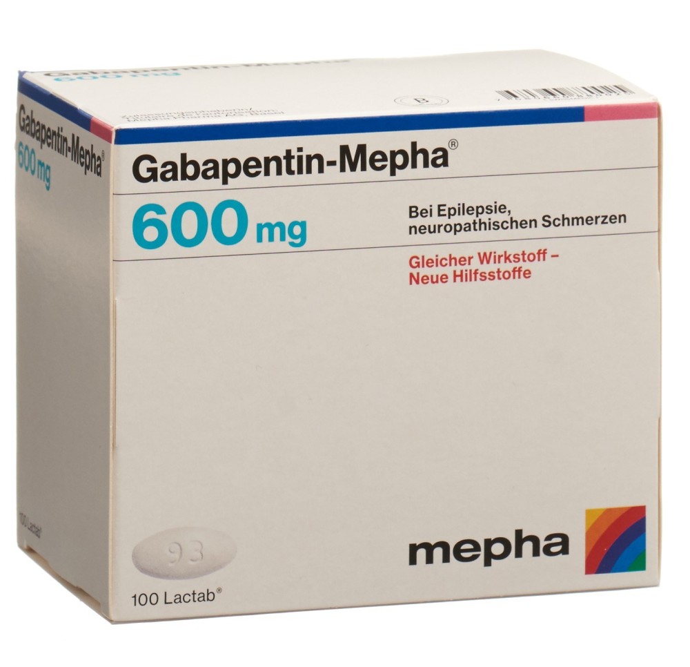 GABAPENTIN Mepha Lactab 600 mg 100 pce GABAPENTIN Mepha Lactab 600 mg 100 pce