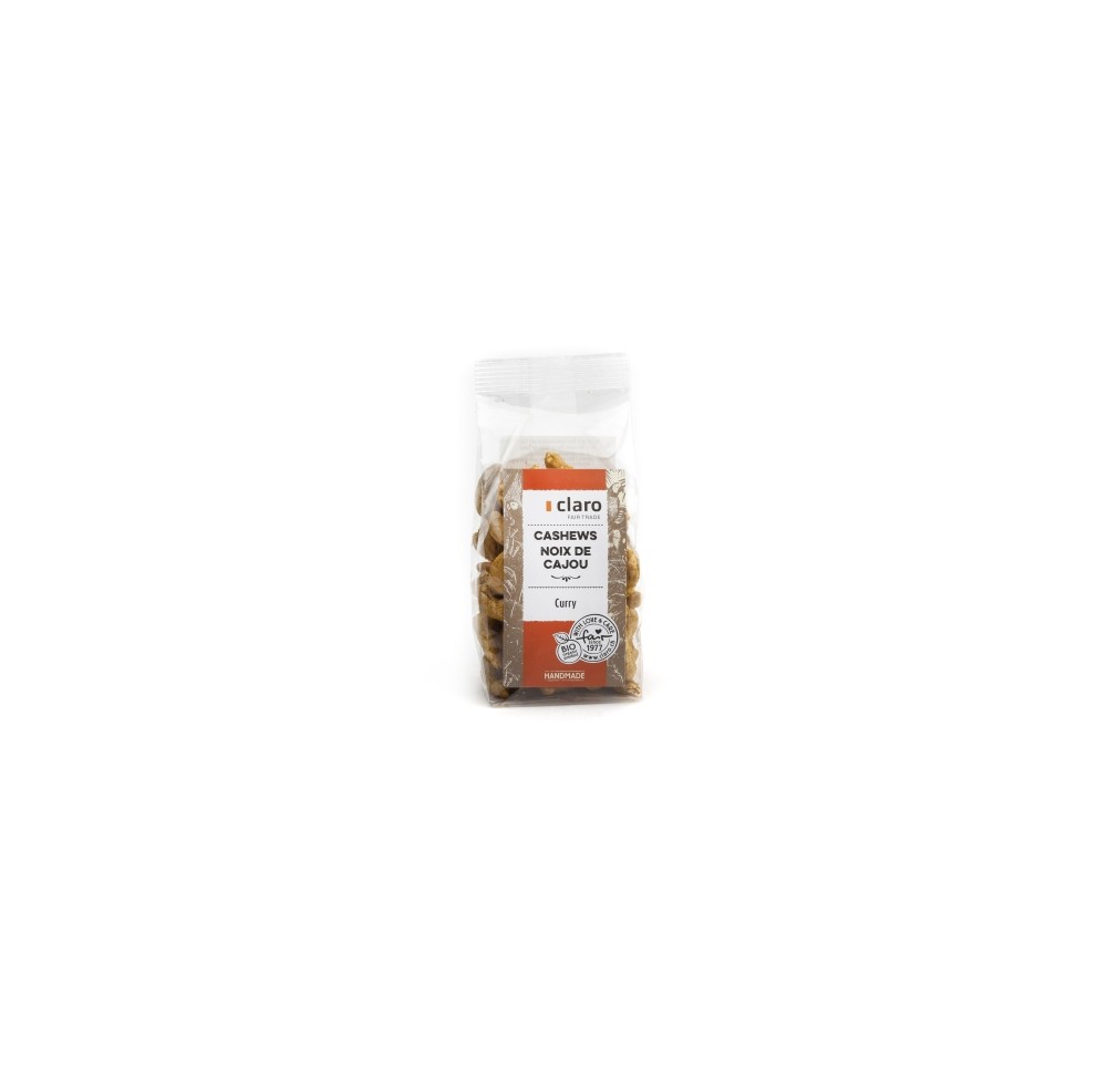 CLARO noix de cajou curry fairtrade bio sach 120 g CLARO noix de cajou curry fairtrade bio sach 120 g