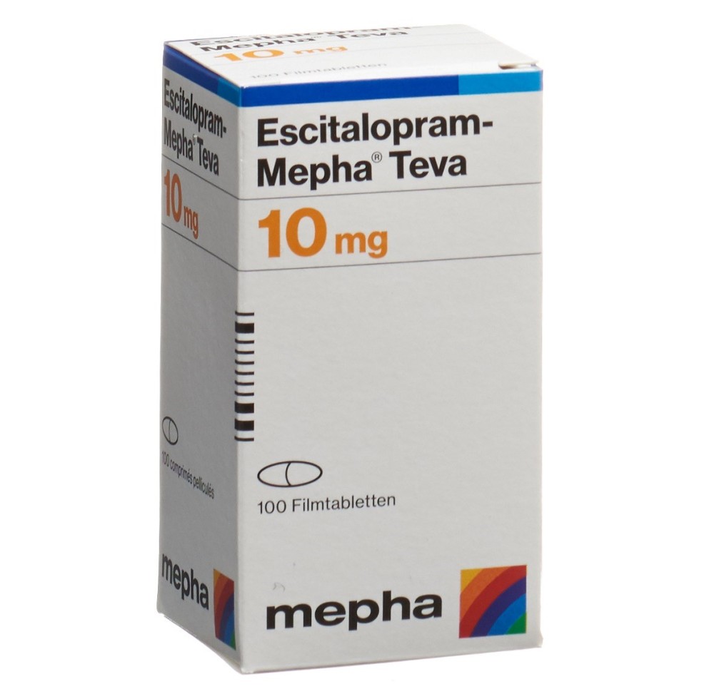 ESCITALOPRAM Mepha Teva cpr pell 10 mg bte 100 pce ESCITALOPRAM Mepha Teva cpr pell 10 mg bte 100 pce