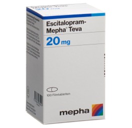 ESCITALOPRAM Mepha Teva cpr pell 20 mg bte 100 pce