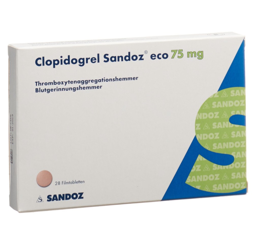 CLOPIDOGREL Sandoz eco cpr pell 75 mg 28 pce CLOPIDOGREL Sandoz eco cpr pell 75 mg 28 pce