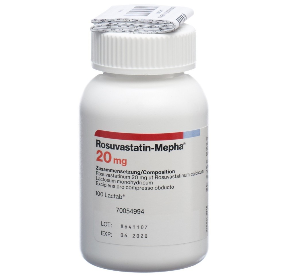 ROSUVASTATIN Mepha cpr pell 20 mg bte 100 pce ROSUVASTATIN Mepha cpr pell 20 mg bte 100 pce