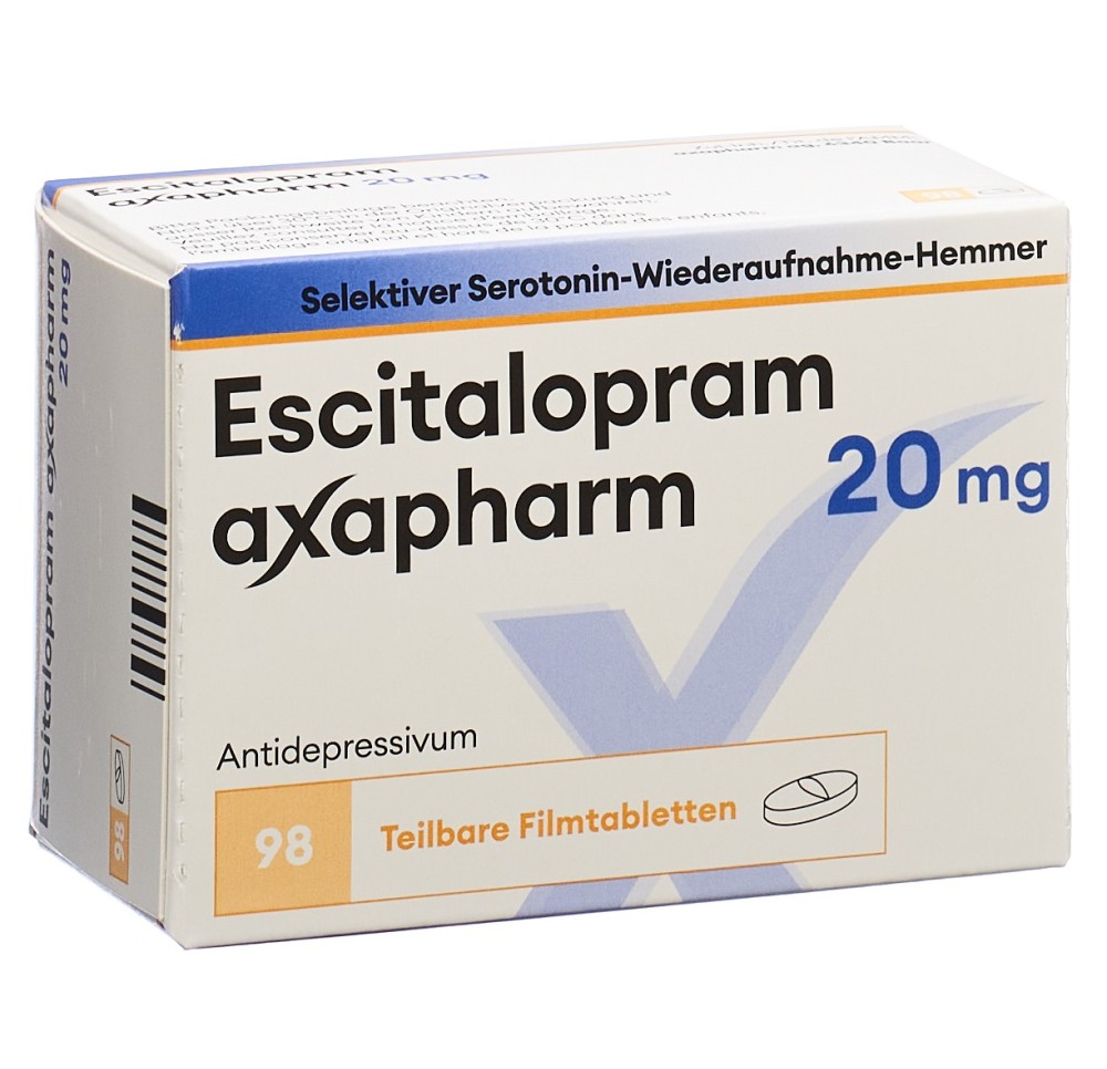 ESCITALOPRAM axapharm cpr pell 20 mg 98 pce