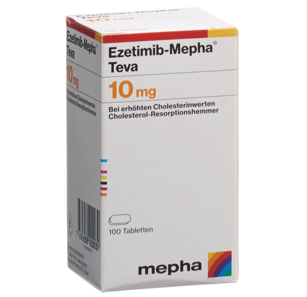 EZETIMIB Mepha Teva cpr 10 mg bte 100 pce EZETIMIB Mepha Teva cpr 10 mg bte 100 pce
