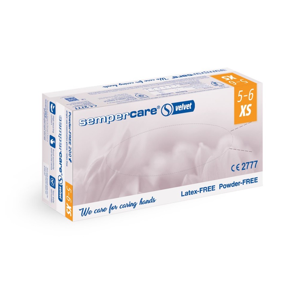SEMPERCARE velvet XS non stériles non poud 200 pce