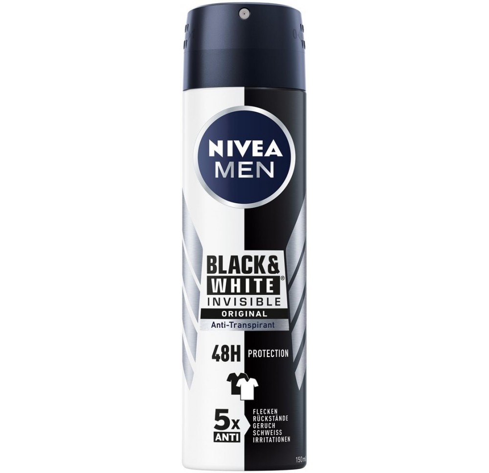 NIVEA Male déo Invis Bla&Whi Ori spr aéros 150 ml