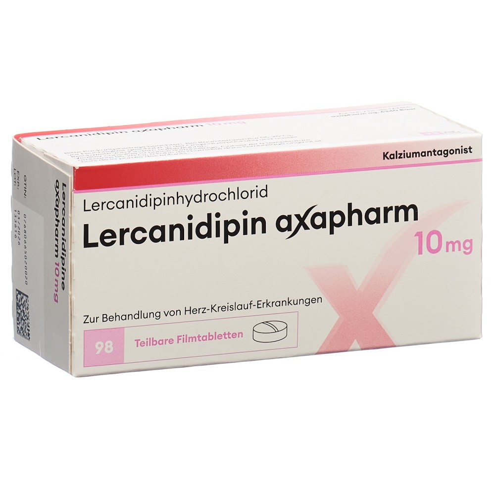 LERCANIDIPINE Axapharm cpr pell 10 mg 98 pce LERCANIDIPINE Axapharm cpr pell 10 mg 98 pce
