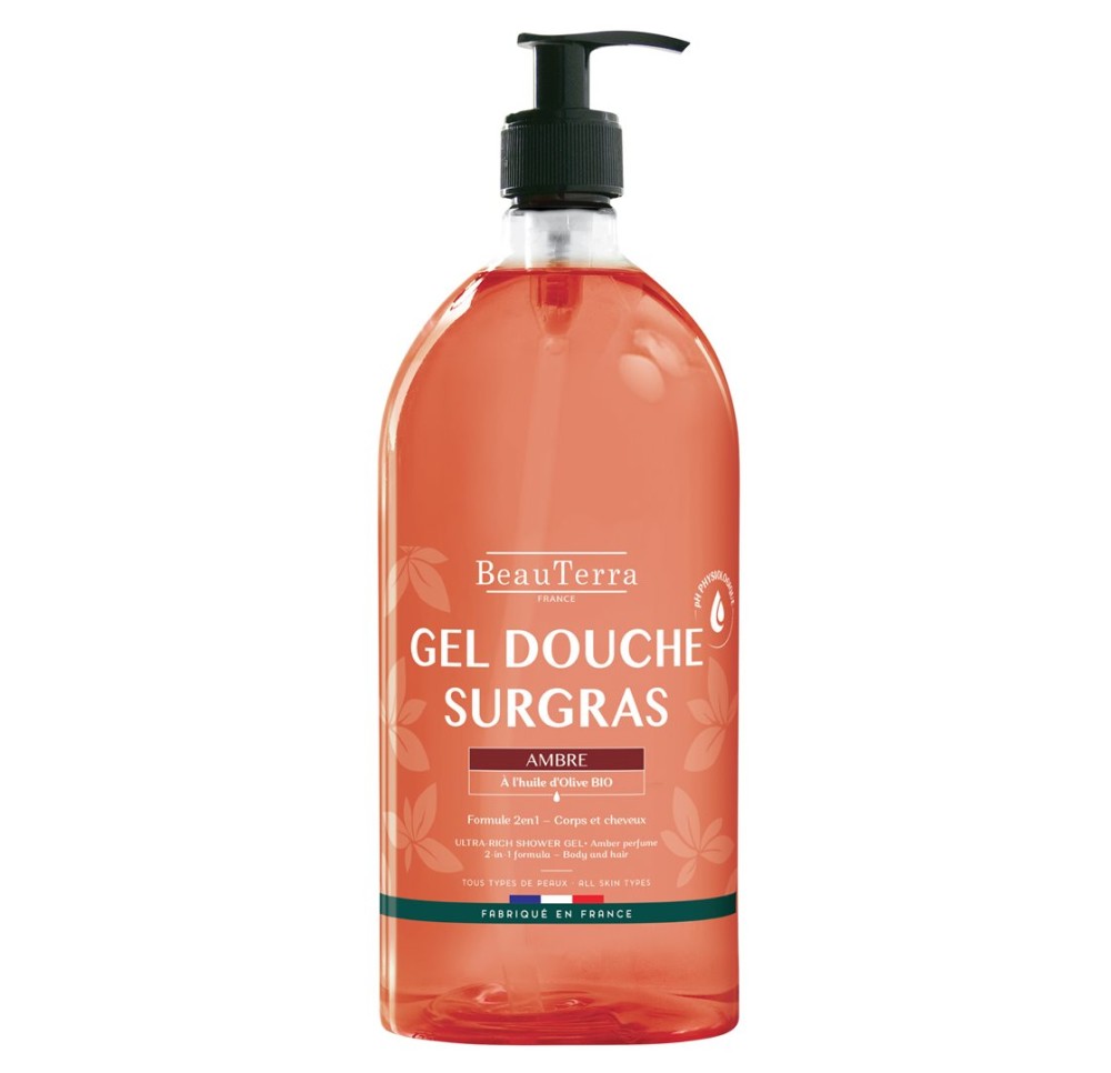 BEAUTERRA gel douche surgras ambre 1000 ml